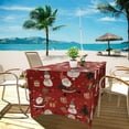 thumbnail image 3 of TSOVTHRID 6 FT Polyester Tablecloth for Rectangular Tables, Fitted & Stretch, Wrinkle Resistant Table Protector for Event, Party, Festival Christmas Decor, Snowman Santa Claus Gifts Print, 3 of 7
