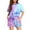 Blue&purple, variant on Arshiner Girls Tie Dye Two Piece Outfit Short Sleeve Pullover Crop Tops and Short Pants Sweatsuits Tracksuits