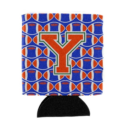

Carolines Treasures CJ1083-YCC Letter Y Football Green Blue and Orange Can or Bottle Hugger Can Hugger multicolor