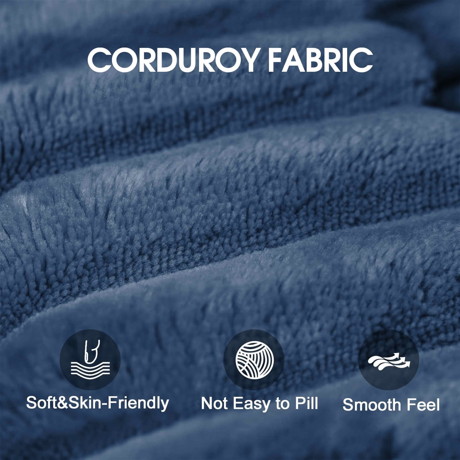 MAYEERTY 78.8" 2-Seat Corduroy Sofa, Feather-Filled Cushion Modular Design, Full Sponge Support No Wooden Frame, No Assembly, Blue