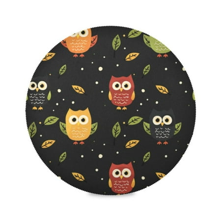 

Round Plate Mat 15.4x15.4 Inchesx6 Placemat Table Mat Kitchen Mat Coffee Mat Fabric Thick Strong Wear-Resistant Heat Resistance Cartoon Colorful Owl