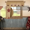 thumbnail image 5 of VHC Brands Burlap Natural with Burgundy Stars Primitive 16"x60" Valance Tan Rod Pocket Stenciled Cotton Kitchen Window Curtains, 5 of 5