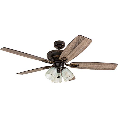 Prominence Home 51017 Marston Rustic Farmhouse Ceiling Fan, 52, Oil Rubbed Bronze