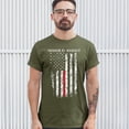 thumbnail image 3 of Tee Hunt Honor & Respect Thin Line T-Shirt Firefighter American Flag Men's Tee, Military Green, 3X-Large, 3 of 5