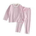 thumbnail image 2 of ATOGUTA Girls Jogger Set Long Sleeves and Pants 2 Pieces Fall And Winter Pjs Set Kid Sleepwear Size 6M-12, Pink, 2 of 4