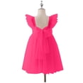 thumbnail image 3 of Ugoldhm Girls Ruffle Sleeve Polka Dot Tulle Dress - Square Neck Party & Wedding Flower Girl Gown (2-8 Years), 3 of 7