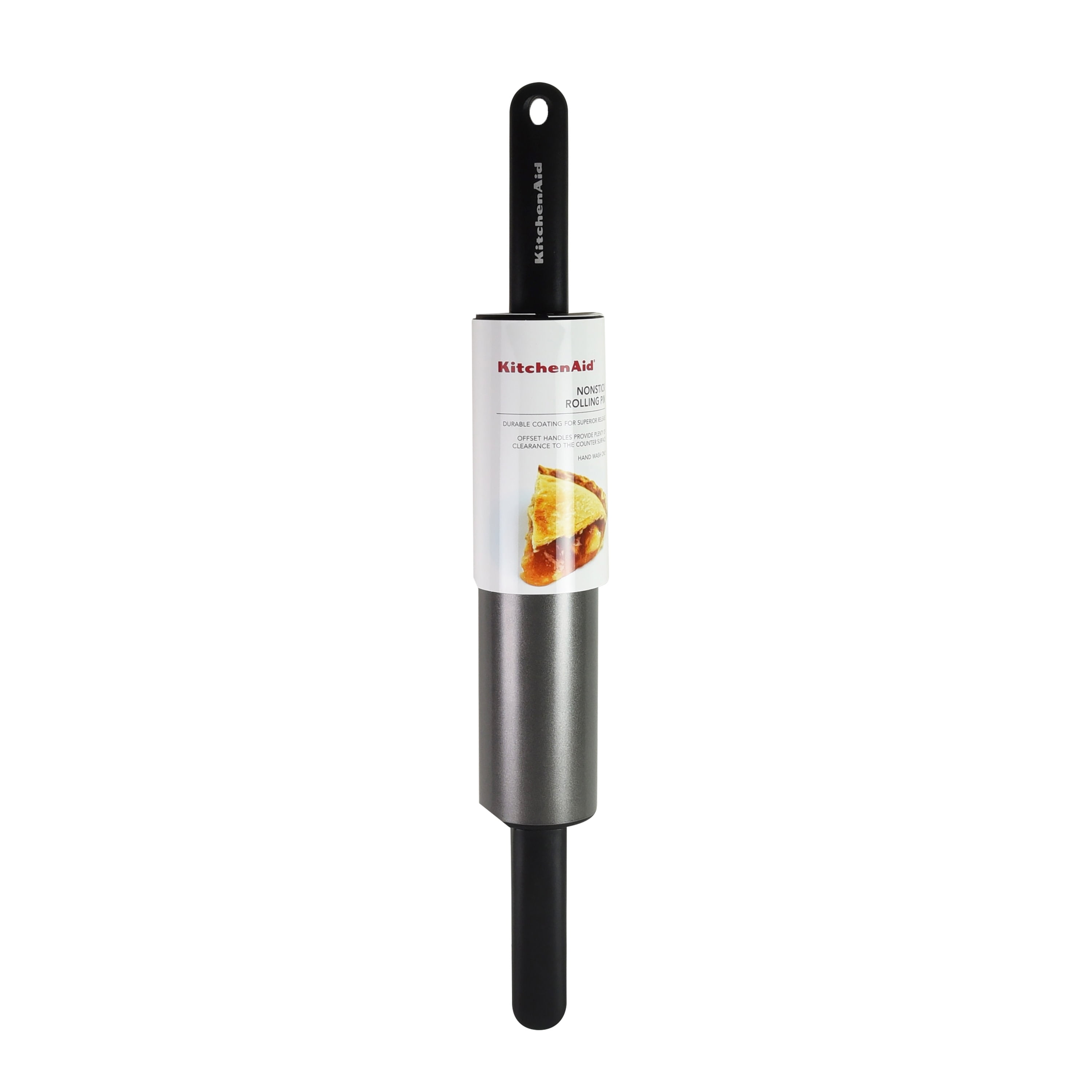KitchenAid Durable Nonstick Metal Classic Handled Rolling Pin Gray