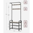 thumbnail image 4 of VASAGLE Coat Rack Hall Tree with Shoe Bench for Entryway Entryway Bench with Coat Rack Greige and Black, 4 of 9