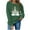 Army Green, variant on Xdegoge Christmas Long Sleeve Shirt for Women Christmas Tree Graphic Sweatshirt Funny Snowman Tops Casual Loose Fitting Pullover Fashion Sweatshirts