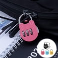 thumbnail image 4 of Candado de combinación, 5 piezas mini candado de combinación, candado de combinación, candado de combinación, duradero, alta seguridad, para maletas o mochilas (plata/azul/rojo/amarillo/negro) ER, 4 of 5