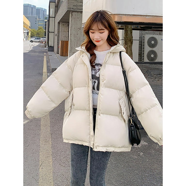 DanceeMangoo New Women Short Jacket Winter Thick Hooded Cotton Padded Coats Female Korean Loose Puffer Parkas Ladies Oversize Outwear