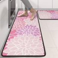 thumbnail image 2 of Kitchen Rugs Sets Of 2,Pink Floral and Petal Pattern Anti Fatigue Kitchen Mat Rugs Non Slip Washable,Decorative Kitchen Floor Mats for Kitchen,Sink,Laundry,17"x47"+17"x47", 2 of 5