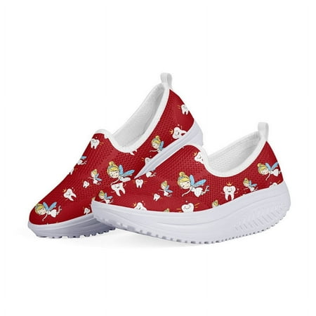 

WHEREISART Funny Tooth Dentist Flats Platform Heightreasing Women Shoes Casual Sneakers Summer Swing Fitness Black Shoes