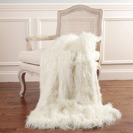 Best Home Fashion Faux Mongolian Lamb Fur Throw (Best Short Throw Projector 2019)