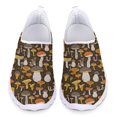 thumbnail image 1 of Zapatos casuales con estampado de hongos y plantas forestales para mujer, zapatos planos de malla transpirables ligeros para verano y otoño, zapatos deportivos para exteriores sin cordones, 1 of 5