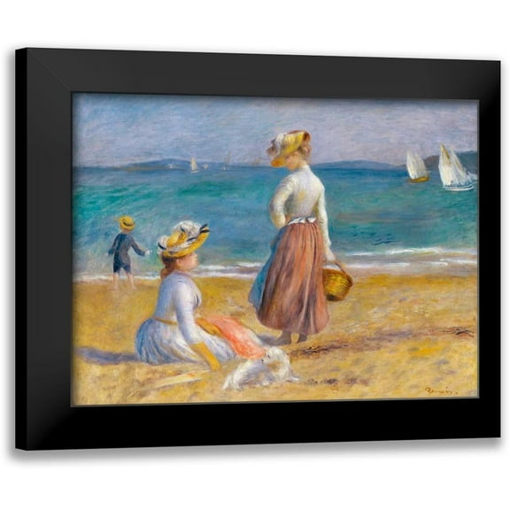 Renoir, Pierre-Auguste 14x12 Black Modern Framed Museum Art Print Titled - Figures on the Beach