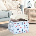 thumbnail image 3 of Yayeee Collapsible Cube Storage Bin with Lid Fabric Closet Decorative Basket with Handles, Blue Cartoon Paw Pattern, 3 of 7