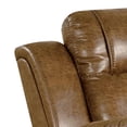 thumbnail image 2 of Kius Manual Recliner Chair-Brown Faux Leather-Pillow Top Arms, 2 of 6