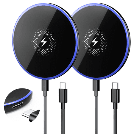 can 15W Samsung Magnetic Wireless Charger 2-Pack, Strong Magnet Fast Charging Pad with 6FT Cable for Galaxy S26 S25 S24 S23 S22 S21 Pixel 9 Pro