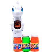 Retailery Unicorn Bubble Gun Blaster With LED, Music, Battery Operated, Blue