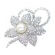 thumbnail image 3 of 3X Pin de Broche de Flores Con Clase Con Cristal Creado Brillante Y Perla Creada para la Boda de Navidad O Fiesta de Graduacion, 3 of 5