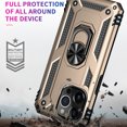 thumbnail image 6 of Feishell Hybrid Armor Phone Case for iPhone 13 Pro,Military Grade Shockproof 360 Rotatable Metal Ring Holder Kickstand Support Magnetic Car Mount Dual Layer Protective Phone Cover,Gold, 6 of 8