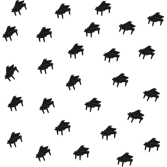 120 Piano Confetti, Music Instrument Table Confetti, Black Glitter Piano Cut Outs, Piano Paper Scatters for Wedding/Music Themed Birthday Party Table Decoration