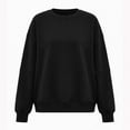 thumbnail image 4 of DISKEBUISS Women's Crew Neck Sweatshirt Long Sleeve Oversized Pullover Top for Fall Winter Casual Solid Shirt, 4 of 6
