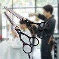 thumbnail image 4 of Tijeras de peluquería profesionales de acero inoxidable para flequillo, para entresacar el pelo, para corte plano y dividido, tijeras especiales, 4 of 5