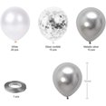 thumbnail image 2 of Glamorous Metallic Silver Balloons, Helium Balloons with Silver Ribbon for Party Decorations, Confetti Stick to Silver Confetti Balloons for Memorable Events, 2 of 8
