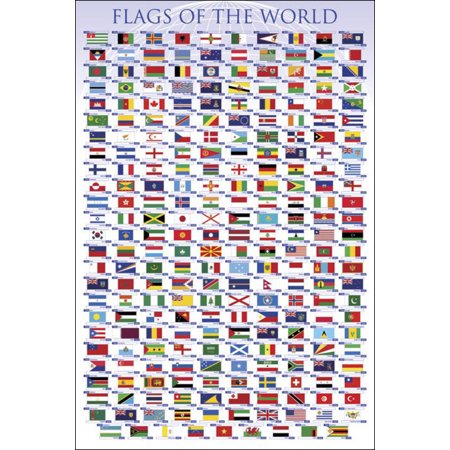 Poop Chart Poster Flags of the World Classroom Educational Chart Nations National Countries Symbol Poster - 24x36 inch ()