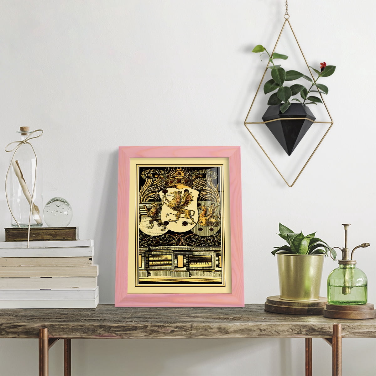 Family Crest II -Framed Print w/glass-Sunset Pink