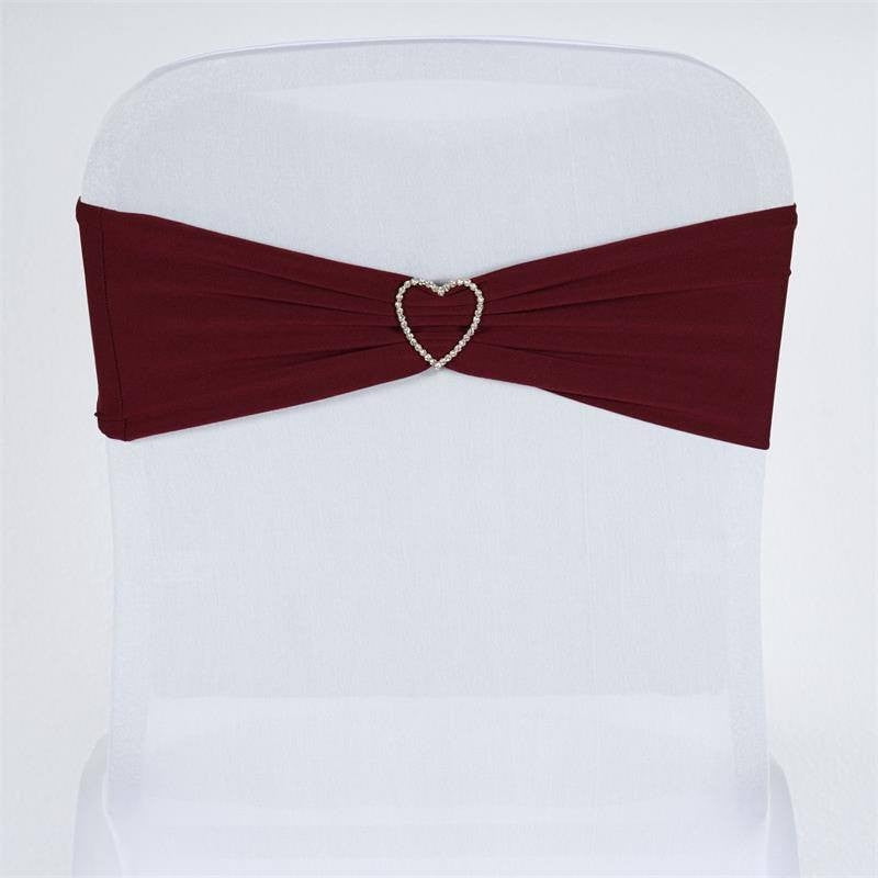 burgundy spandex chair bands sashes chair ties bow ribbon wedding birthday decor 