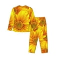 thumbnail image 2 of Junzan 3d Sunflowers Print Womens Pajama Sets,Long Sleeve Button Down For Women Pjs 2 Piece, 2 of 9