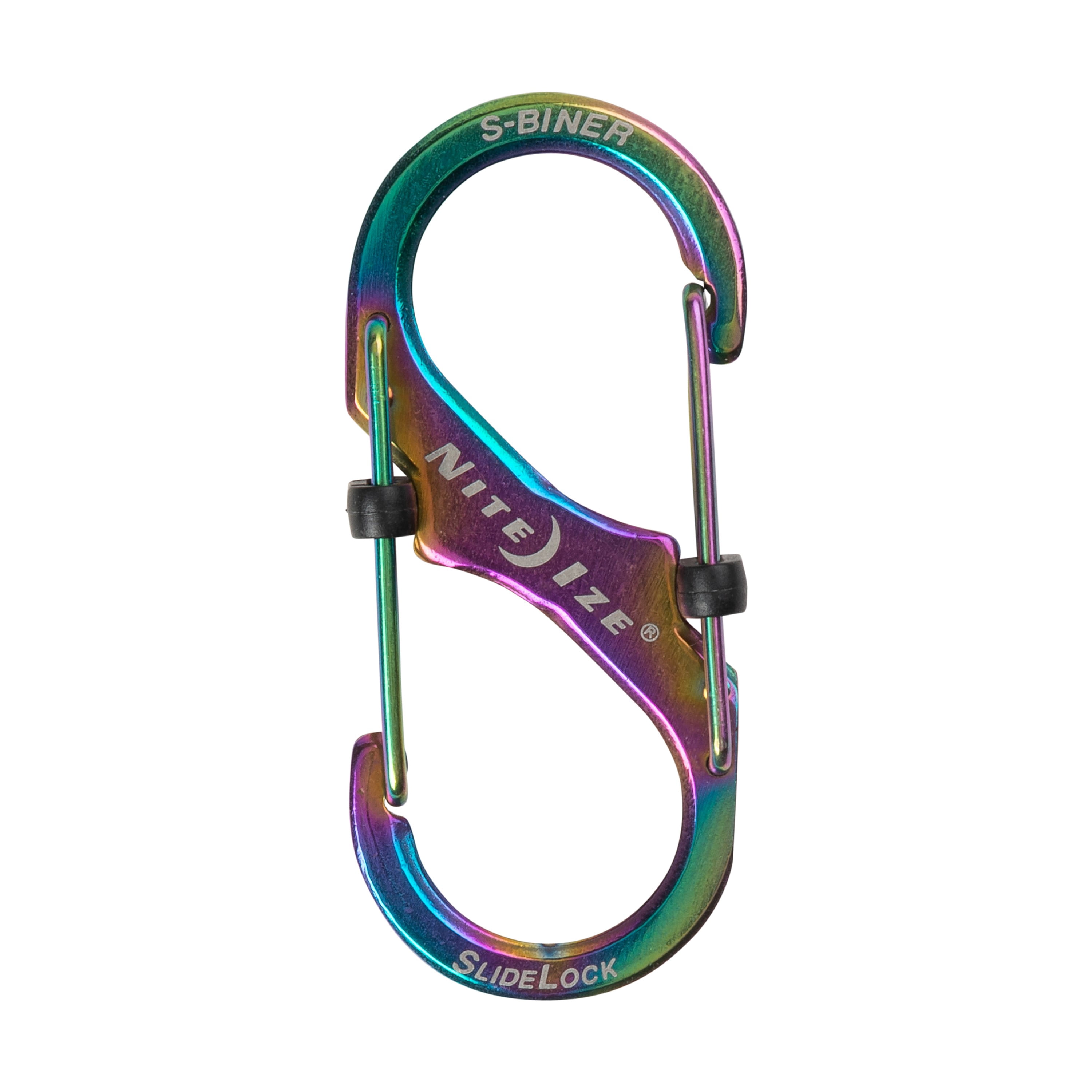 Nite Ize S-Biner SlideLock Stainless Steel - Secure Key Holder Carabiner with SlideLocks - Key & Keychain Organizer - Lockable Carabiner for Daily Use - Size 2, Spectrum (5 Pack)