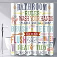 thumbnail image 2 of Colorful Kids Bathroom Rules Shower Curtain Funny Girls Boys Teen Inspirational Motivational Quotes Shower Curtains for Bathroom Decor 72x72Inch Washabale Fabric Bath Curtain Set with 12 Hooks, 2 of 6