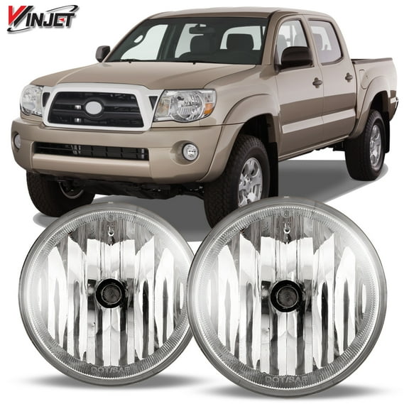 Winjet Halogen Clear Lens Fog Lights Pair Set for 2005-2011 Toyota Tacoma, Wiring Kit and Switch Included