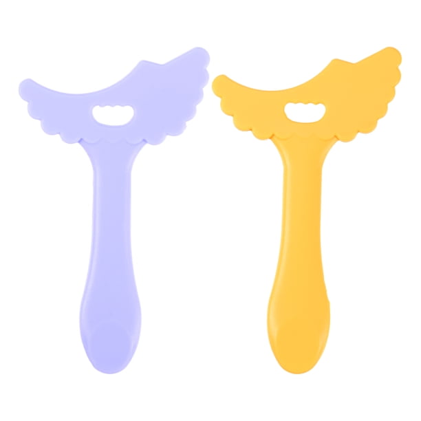 2 plantillas para delineador de ojos, molde para delineador de ojos, almohadillas para plantillas, herramienta de maquillaje de ojos, plantilla para lápiz de cejas, amarillo y morado