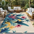 thumbnail image 3 of Fsddascl Summer Tropical Leaves Outdoor Rug for Patio/Deck/Porch, Non-Slip Large Area Rug 5 x 8 Ft, Farmhouse Botanical Plants Indoor Outdoor Rugs Washable Area Rugs, Reversible Camping Rug Carpet, 3 of 5