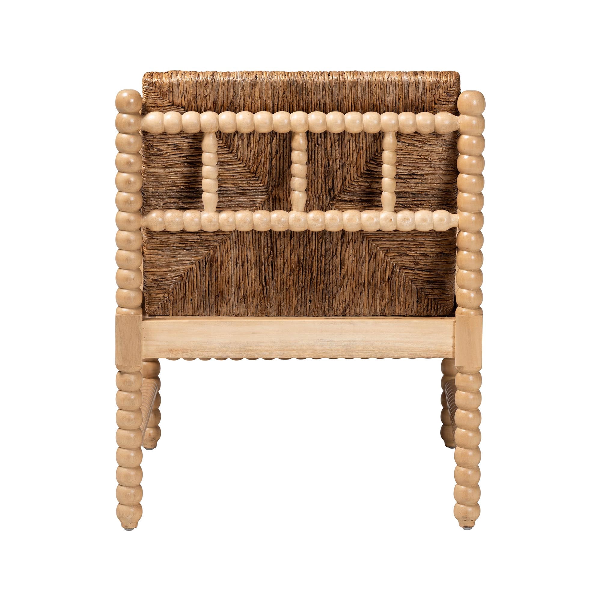bali & pari Dolores Transitional Armchair, 16.9" H Seat Height, Natural Brown