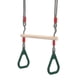thumbnail image 1 of Wooden Trapeze Swing Bar With Plastic Gym Rings For Indoor Outdoor Fun Kids Children Adult Fitness, 1 of 5