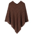 thumbnail image 5 of Summer Clearance Sale! Pitauce Cover Up for Women Solid Color Hollow Out V Neck Crochet Poncho Knitting Cape Asymmetric Hem Shawl Versatile Wrap Tops, 5 of 6