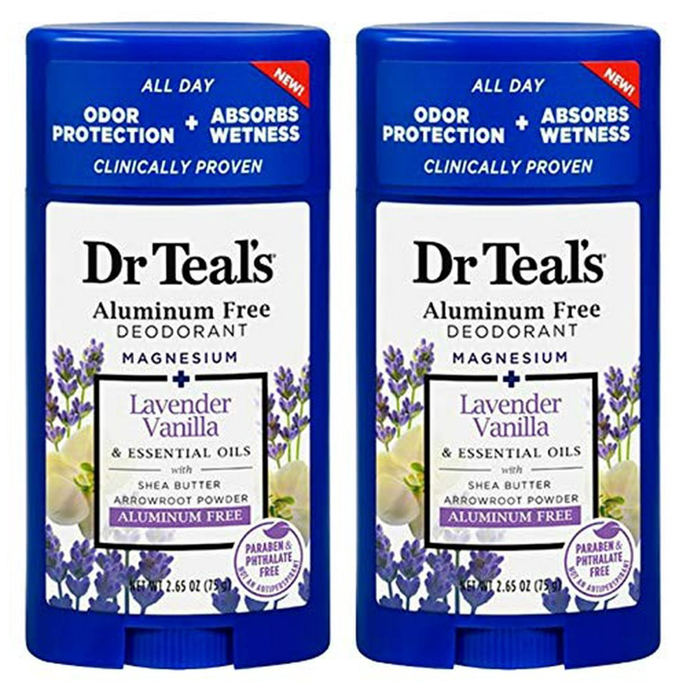 Dr Teals Vanilla Lavender Deodorant, Aluminum Free 2Pack