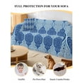 thumbnail image 4 of Blue Geometric Couch Cover, Retro Morocco Abstract Art Sofa Cover Blanket for 3 Cushion Couch, Sectional Sofa Slipcover Furniture Protector for Living Room Bedroom 71''x134'', 4 of 9