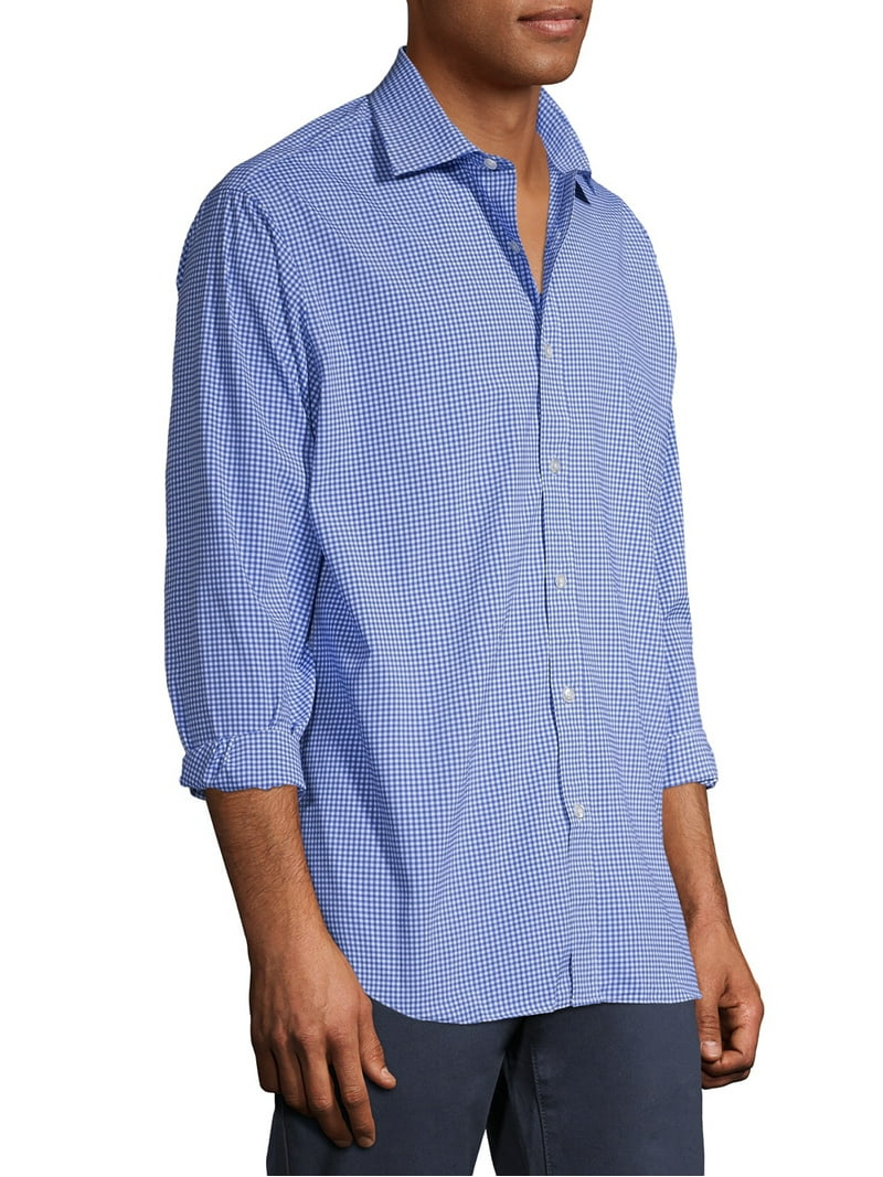 light blue mens dress shirt Hisdern Men's Dusty Blue Dress Shirt with Pocket