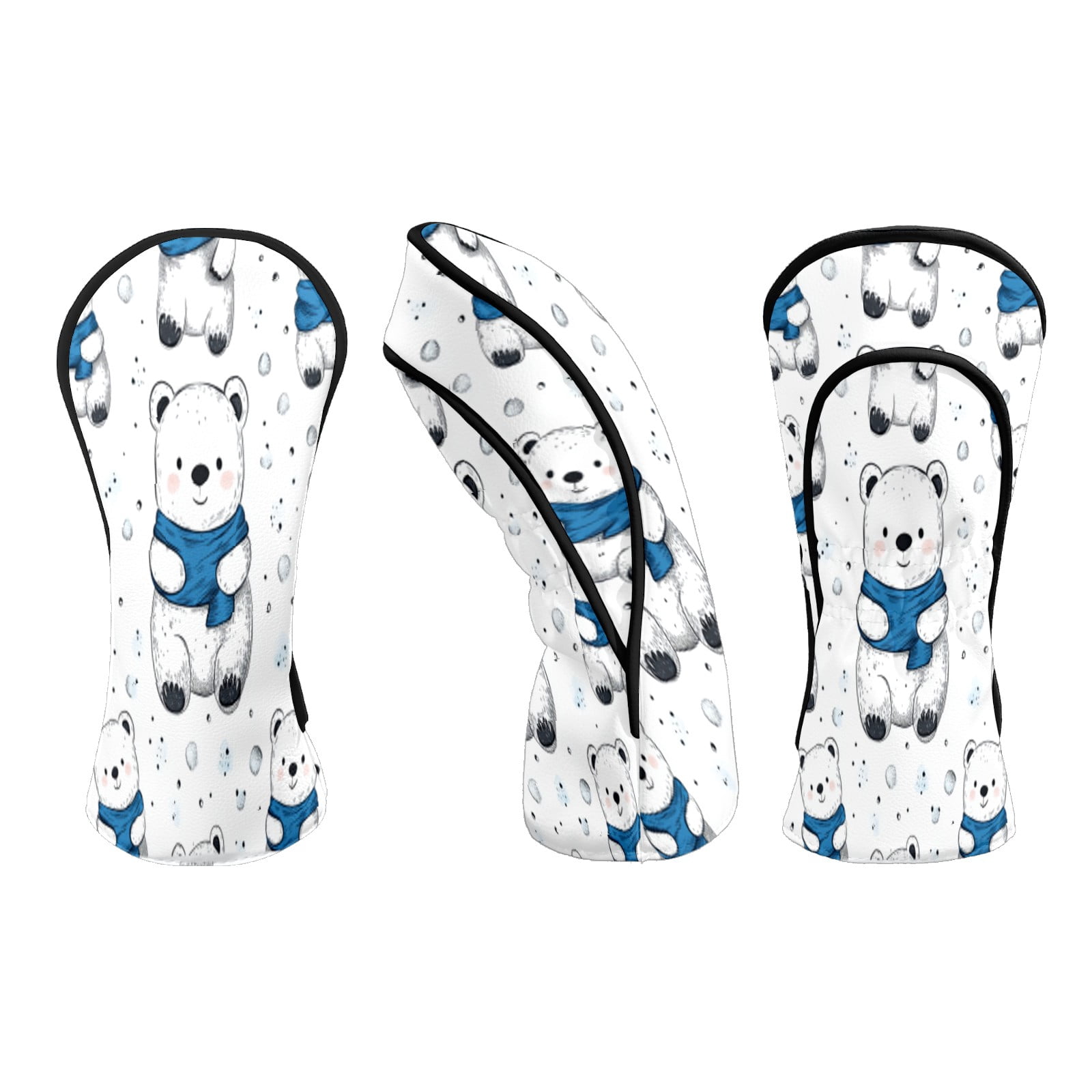 Golf Club Head Covers White Bear Premium Plush Velvet Lining, Waterproof Golf Headcovers Driver & Fairway Woods for Scratch Protection Novelty Gift for Men & Women
