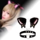 thumbnail image 4 of Diadema con orejas de gato y cascabeles para niña, disfraz de cosplay, diadema de peluche para gato Gargantilla de cuero, 4 of 8