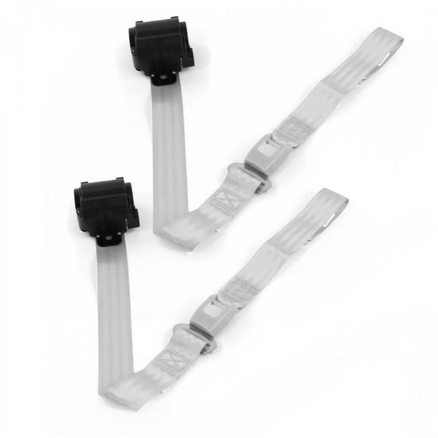 AMC AMX 1967-1974 Standard 2 Point Gray & Grey Retractable Bucket Seat Belt Kit - 2 Belts