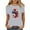 Gray(Style 35), variant on Independence Day Tops for Women, Ladies Spring Summer Short Sleeve Round Neck Casual Printed Cotton T-Shirt