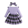 thumbnail image 4 of Sopiago Baby Toddler Girl Fall Winter Clothes Christmas Outfit Xmas Plaid Dress Christmas Dress Purple (6-9 Months), 4 of 7